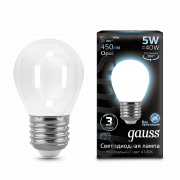  Gauss LED Filament Globe OPAL E27 5W 4100K 1/10/50