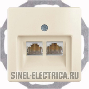 Розетка телефонная Jung (RJ-11/12) 2 разъема ABB Basic 55 (слоновая кость) Розетка телефонная Jung (RJ-11/12) 2 разъема ABB Basic 55 (слоновая кость)