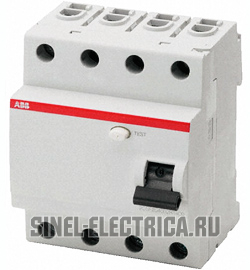 Выключатель дифференциального тока УЗО ABB 4 полюса FH204 AC-40/0,03 Выключатель дифференциального тока УЗО ABB 4 полюса FH204 AC-40/0,03