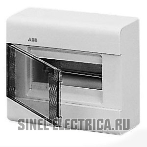 Настенный бокс ABB EUROPA, 8 модулей, прозрачная дверца, серый Настенный бокс ABB EUROPA, 8 модулей, прозрачная дверца, серый