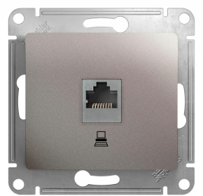 Компьютерная розетка Glossa RJ45, кат. 5е (платина) Компьютерная розетка Glossa RJ45, кат. 5е (платина)