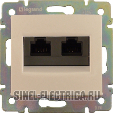 Розетка 2×RJ45 Кат.6 UTP Legrand Valena (слоновая кость) на захватах Розетка 2×RJ45 Кат.6 UTP Legrand Valena (слоновая кость) на захватах