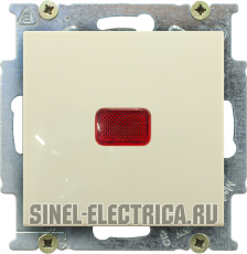 Выключатель одноклавишный с подсветкой ABB Basic 55 (слоновая кость) Выключатель одноклавишный с подсветкой ABB Basic 55 (слоновая кость)