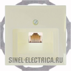 Розетка телефонная (RJ-11/12) 1 разъем ABB Basic 55 (слоновая кость) Розетка телефонная (RJ-11/12) 1 разъем ABB Basic 55 (слоновая кость)
