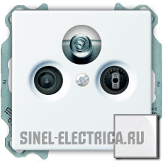 Розетка ТВ + радио + спутник оконечная Jung с лицевой панелью Basic 55 (белый) Розетка ТВ + радио + спутник оконечная Jung с лицевой панелью Basic 55 (белый)