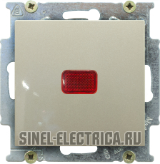 Выключатель одноклавишный с подсветкой ABB Basic 55 (шампань) Выключатель одноклавишный с подсветкой ABB Basic 55 (шампань)