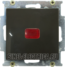 Выключатель одноклавишный с подсветкой ABB Basic 55 (шато-черный) Выключатель одноклавишный с подсветкой ABB Basic 55 (шато-черный)