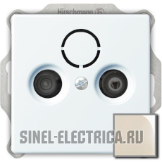 Розетка ТВ + радио оконечная ABB Basic 55 (слоновая кость) Розетка ТВ + радио оконечная ABB Basic 55 (слоновая кость)