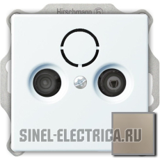 Розетка ТВ + радио оконечная Jung с лицевой панелью Abb Basic 55 (шампань) Розетка ТВ + радио оконечная Jung с лицевой панелью Abb Basic 55 (шампань)
