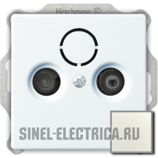 Розетка ТВ + радио оконечная Jung с лицевой панелью Abb Basic 55 (шале-белый) Розетка ТВ + радио оконечная Jung с лицевой панелью Abb Basic 55 (шале-белый)