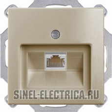 Розетка компьютерная Jung RJ-45 1 выход с лицевой панелью ABB Basic 55 (шампань) Розетка компьютерная Jung RJ-45 1 выход с лицевой панелью ABB Basic 55 (шампань)