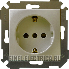 Розетка 2P+E Schuko со шторками, 16А, 250В, S34, шампань Розетка 2P+E Schuko со шторками, 16А, 250В, S34, шампань