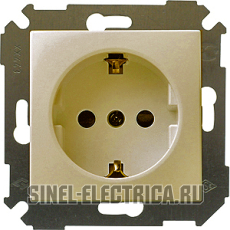 Розетка 2P+E Schuko со шторками, 16А, 250В, S34, бронза Розетка 2P+E Schuko со шторками, 16А, 250В, S34, бронза