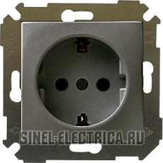 Розетка 2P+E Schuko со шторками, 16А, 250В, S34, графит Розетка 2P+E Schuko со шторками, 16А, 250В, S34, графит