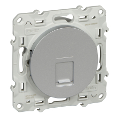 Розетка компьютерная Odace RJ45 cat. 5е, неэкранированная (Алюминий) Розетка компьютерная Odace RJ45 cat. 5е, неэкранированная (Алюминий)