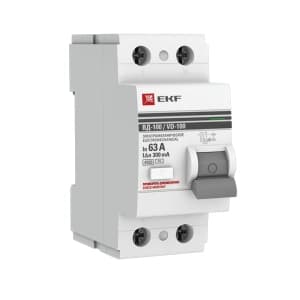 Устройство защитного отключения (УЗО/ВДТ) EKF PROxima ВД-100 - 1P+N - 63A - AC - 300mA