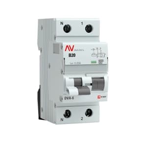 Дифференциальный автомат (АВДТ) EKF Averes DVA-6 - 1P+N - 20A - A - 30mA - тип Тип B - 6kA