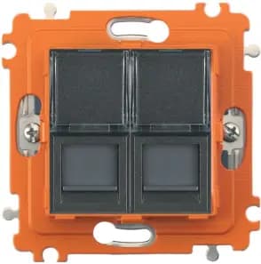 Розетка информационная Axolute RJ45 двойная 6 UTP (антрацит)