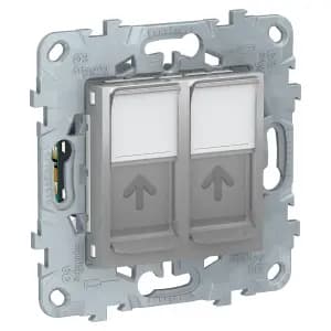 Розетка информационная Schneider Unica New (алюминий)