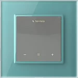 Терморегулятор Terneo S для рамки LIVOLO с сенсорным управлением, внешний датчик температуры, серый (механизм) / Рамка Livolo, 1 пост (Зелёный)