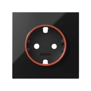 Розетка с заземлением и шторками Schuko 2Р+Е 16A 250В~ с безвинтовым подключением 1Click S100 (Черный глянец)
