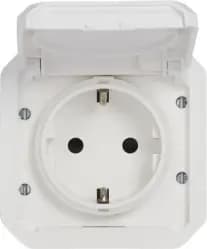 Plexo. Розетка с заземлением IP55 (цвет белый)