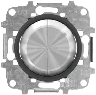 Выключатель двухклавишный ABB Skymoon (Черное стекло)