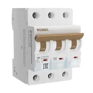 Автоматический выключатель Werkel - 3P - 25A - C - 6kA - 3M