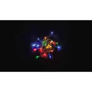 Гирлянда 3V 20 LED мульти. 2.56W. 42mA. длина 4 м. батарейки 3*ААА. IP20. шнур 0.5 м 0.12мм. CL556