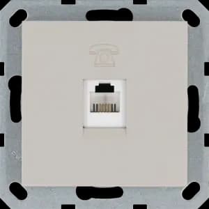 Телефонная розетка RJ11 с накладкой, цвет Тауп