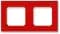 ABB EPJ Levit краcный / дымчатый чёрный Рамка 2 поста