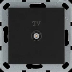 Розетка TV ?9.5mm проходная с накладкой, цвет Антрацит