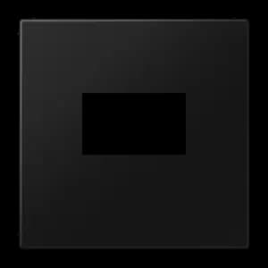Зарядное устройство USB Jung, USB-A x 2, 3A, белая панель (Чёрный матовый)