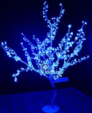 Светодиодное дерево Сакура 150. Rich LED. СИНЕЕ, ствол белый, 1.5*1.3 м, 480 LED, 24 B, IP65,