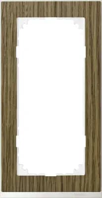 Рамка двухместная без перегородки Merten M-Pure Decor (дуб/бриллиантовый белый)