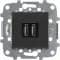 Механизм USB зарядного устройства, 2х750 мА / 1х1500 мА, Zenit (Антрацит)