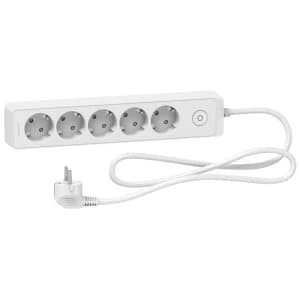 UNICA EXTEND удлинитель 5 розеток 2К+З, кабель 1,5м, БЕЛЫЙ