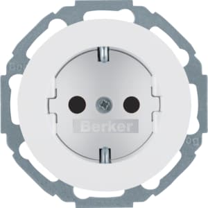 Розетка электрическая Berker со шторками (Белый)