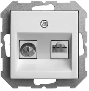 Розетка телевизионная и компьютерная (TV+RJ45) Liregus Epsilon (Белый)