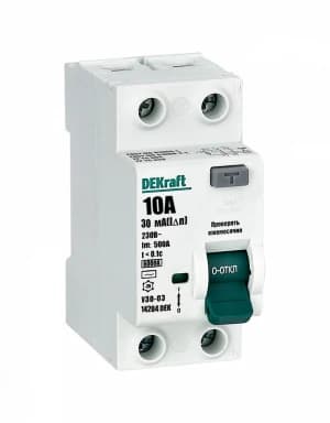 Устройство защитного отключения (УЗО/ВДТ) Dekraft УЗО-03 - 1P+N - 10A - AC - 30mA