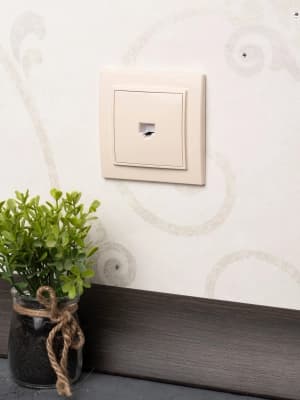 EKF Basic Минск Бежевый Розетка RJ-45 2-ая, СП