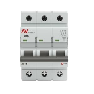 Автоматический выключатель EKF Averes AV-10 - 3P - 16A - D - 10kA - 3M - 400В