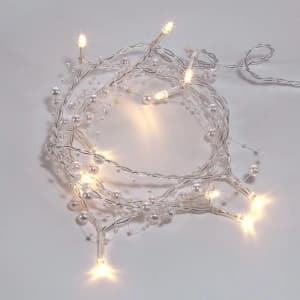 Гирлянда светодиодная «Жемчужинки» 1.5 м, 10 LED, прозрачный ПВХ, цвет свечения теплый белый, 2 х АА (батарейки не в комплекте) NEON-NIGHT
