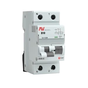 Дифференциальный автомат (АВДТ) EKF Averes DVA-6 - 1P+N - 10A - AC - 300mA - тип Тип B - 6kA