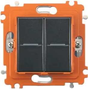 Переключатель двухклавишный промежуточный нажимной Axolute Axial (антрацит)