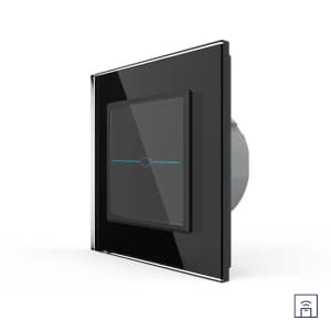 Сенсорный радиоуправляемый выключатель Livolo Quadro 1 клавиша 1 пост Черный