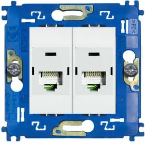 Розетка компьютерная RJ45 Livinglight двойная, кат. 5E (белый)