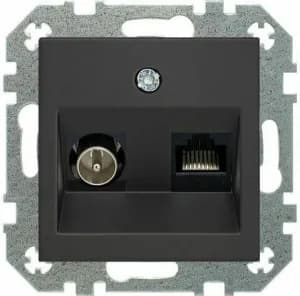 Розетка телевизионная и компьютерная (TV+RJ45) Liregus Retro (Чёрный)