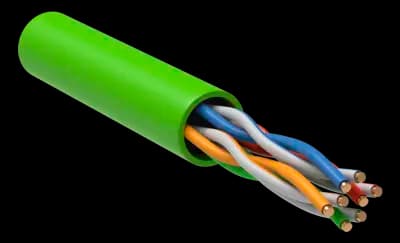 ITK Кабель связи витая пара U/UTP, кат.5E 4x2х24AWG solid, LSZH, 305м, зеленый