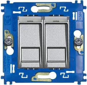 Розетка компьютерная RJ45 Livinglight двойная, кат. 6 (алюминий)